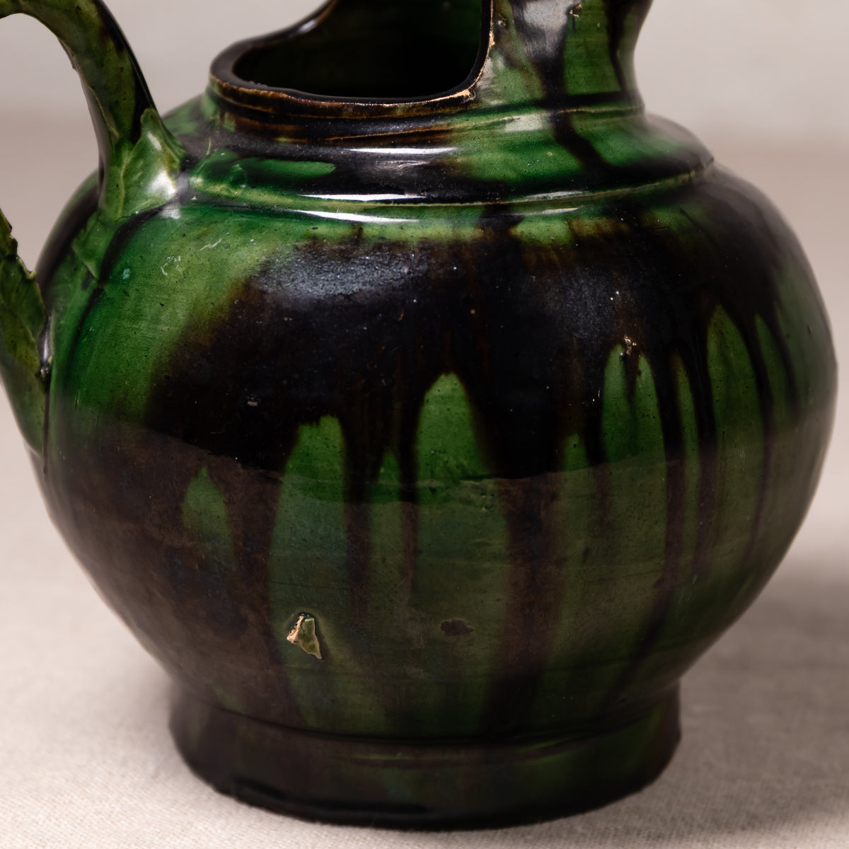 Vintage Mexican Drip Glaze Pottery Vessels