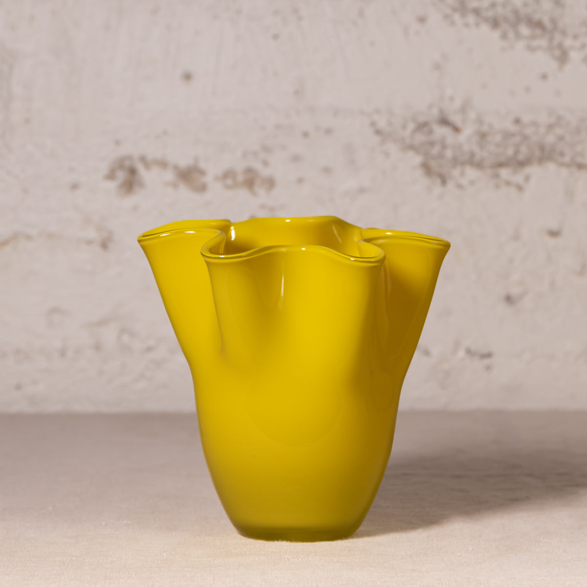 Vintage Yellow Murano-Style Vase