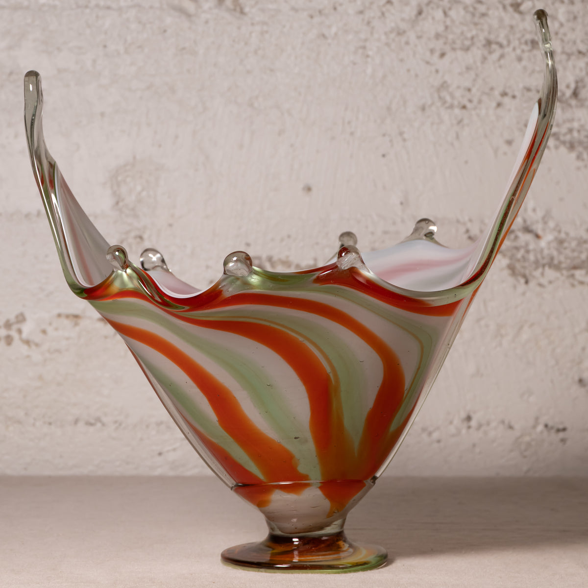 Colorful Hand-Blown Glass Bowl