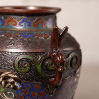 Japanese Champlevé Enameled Bronze Vase
