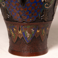 Japanese Champlevé Enameled Bronze Vase