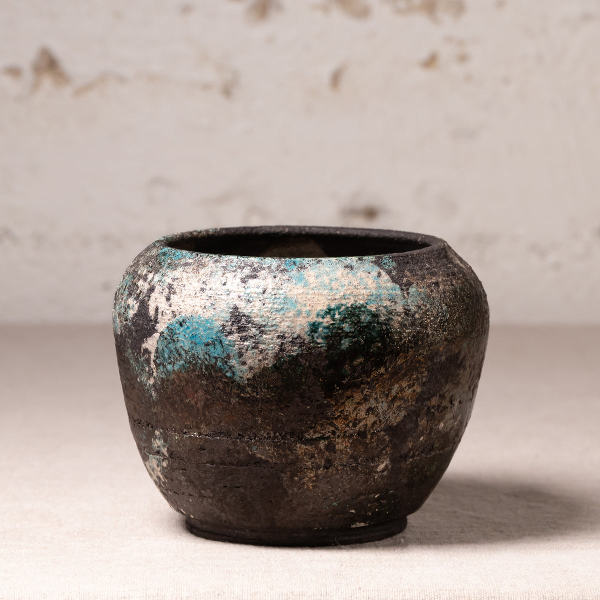 Earth & Moss Glazed Ceramic Vessel