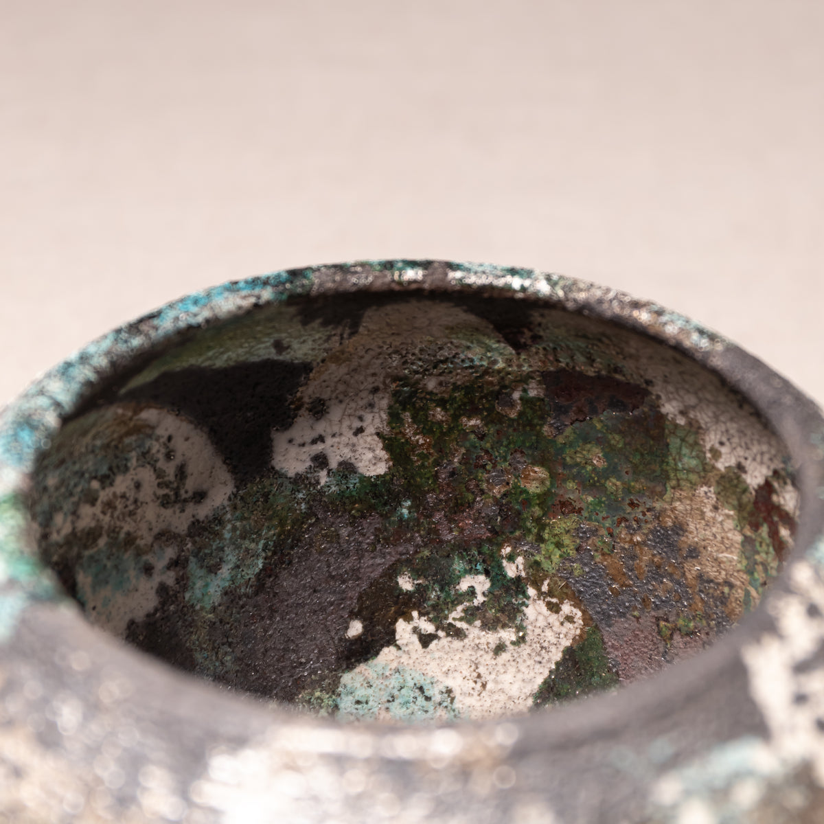 Earth & Moss Glazed Ceramic Vessel