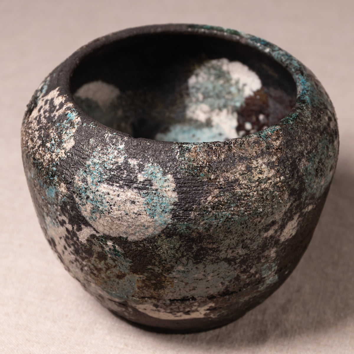 Earth & Moss Glazed Ceramic Vessel