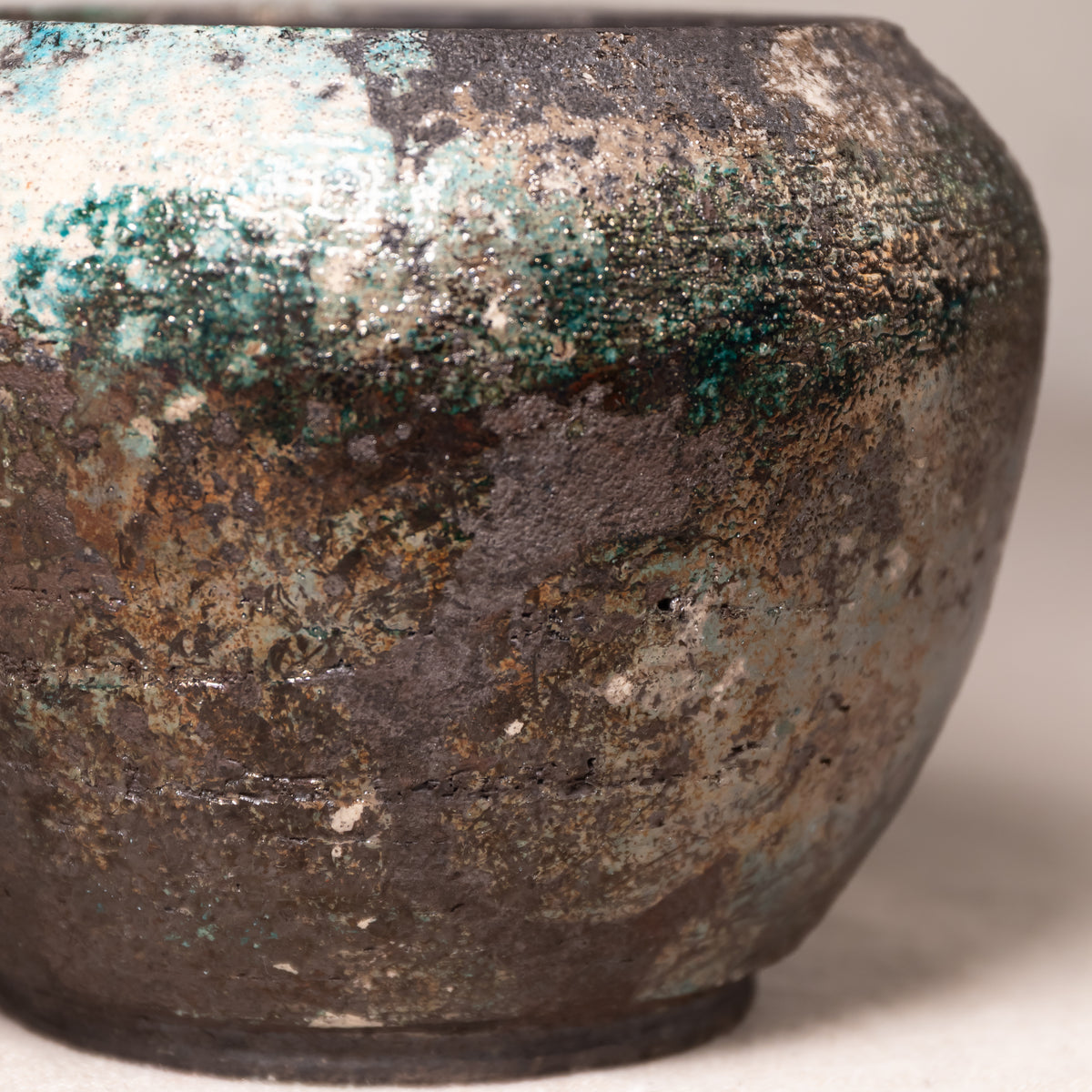 Earth & Moss Glazed Ceramic Vessel