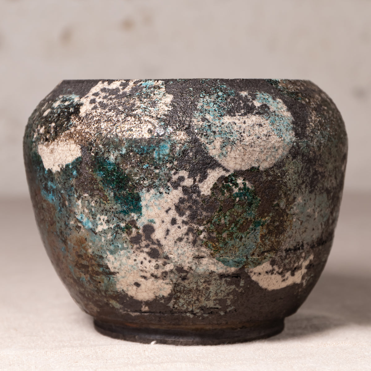 Earth & Moss Glazed Ceramic Vessel