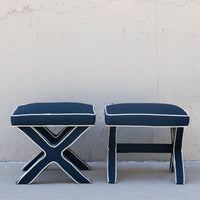 Indigo Upholstered Stool