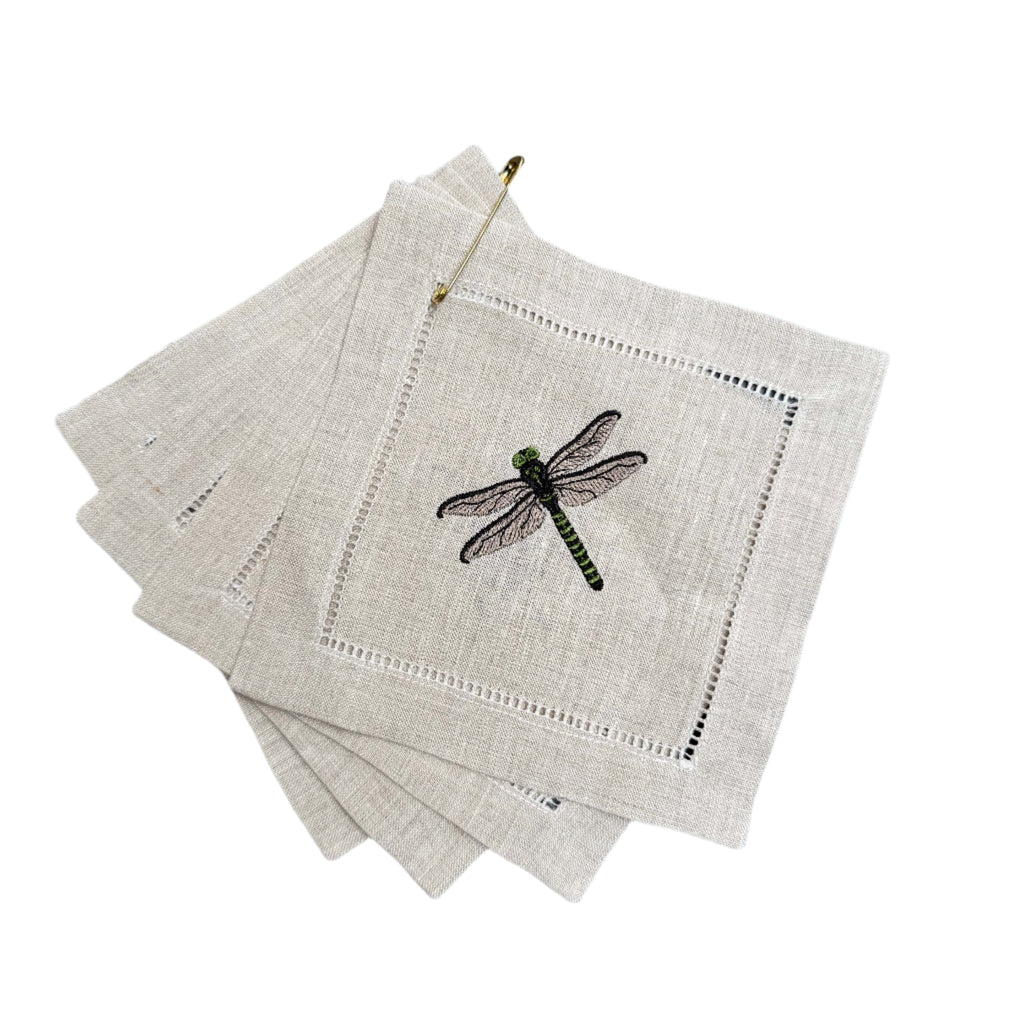 Insect Embroidered Coasters and Dinner Napkins - Set of Four Dot and Army Modern Nomad Home decor store Denver CO Colorado