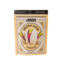 Packaging of Joon Original Salted Pistachios on a beige background