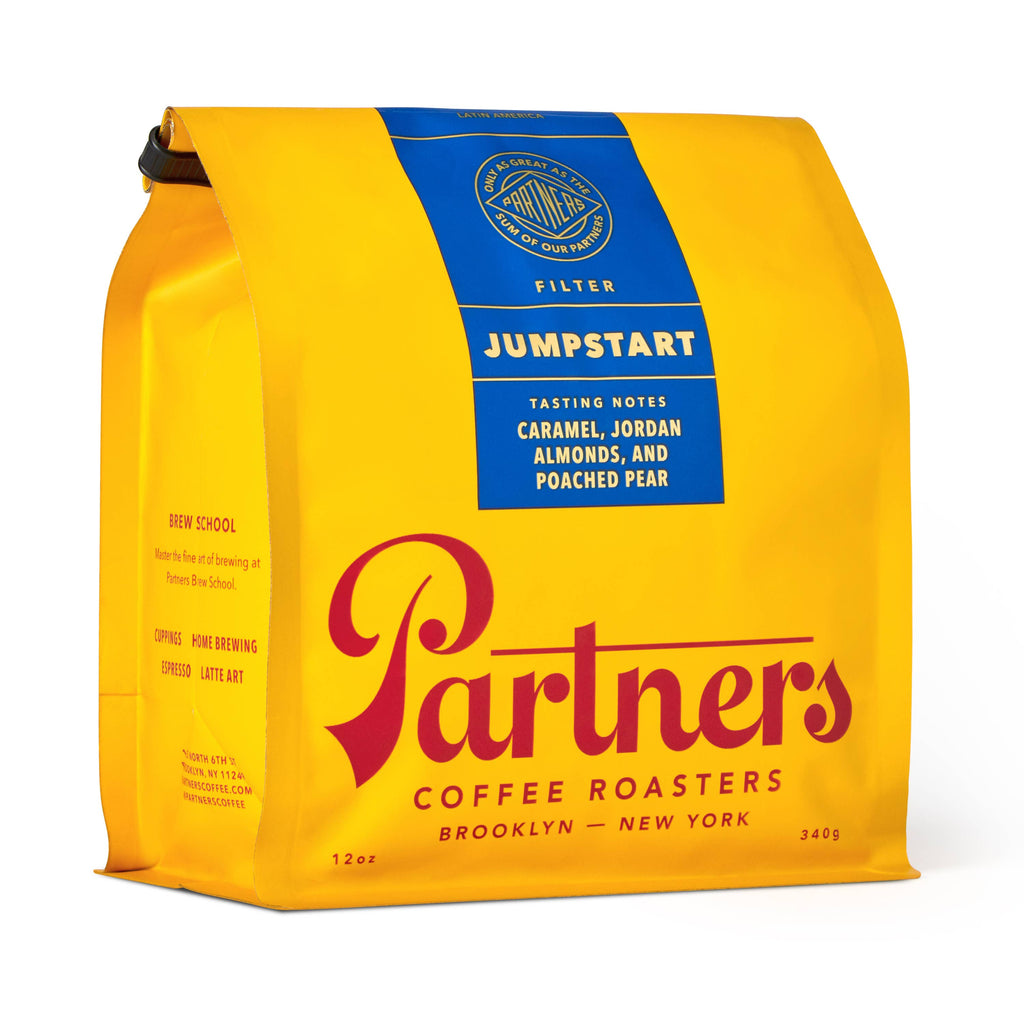 Jumpstart Whole Bean Coffee product photo (front angle view) with no background