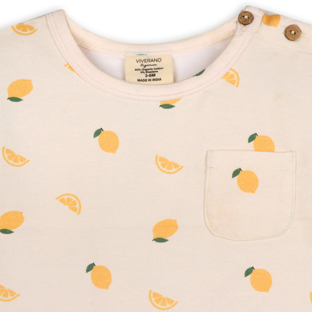 Lemon Baby Tee Top & Shorts Set Viverano Organics Modern Nomad Home decor store Denver CO Colorado
