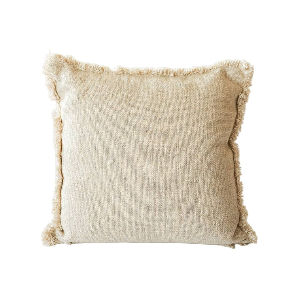 Luxe Linen Fringe Edge Square Throw Pillow Co.House Designs Modern Nomad Home decor store Denver CO Colorado
