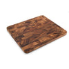 Wooden cutting board with a wavy pattern on a white background
