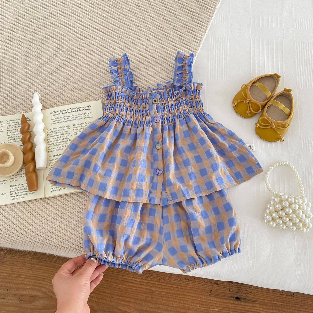 Plaid Strappy Dress and Shorts 2-Piece MyKids-USA® Modern Nomad Home decor store Denver CO Colorado
