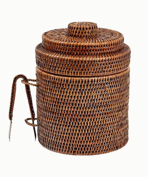 Round Ice Bucket  w/ Thermos Liner - AB 8x8x10'H Matahari Modern Nomad Home decor store Denver CO Colorado