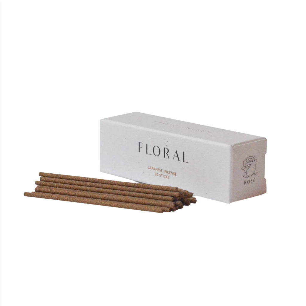 Rose Floral Japanese Incense Stick product photo with sticks and box 