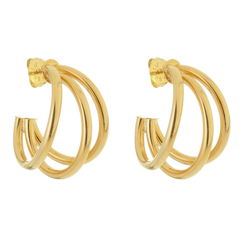 Gold Triple Hoop Earrings Modern Nomad Home Modern Nomad Home decor store Denver CO Colorado