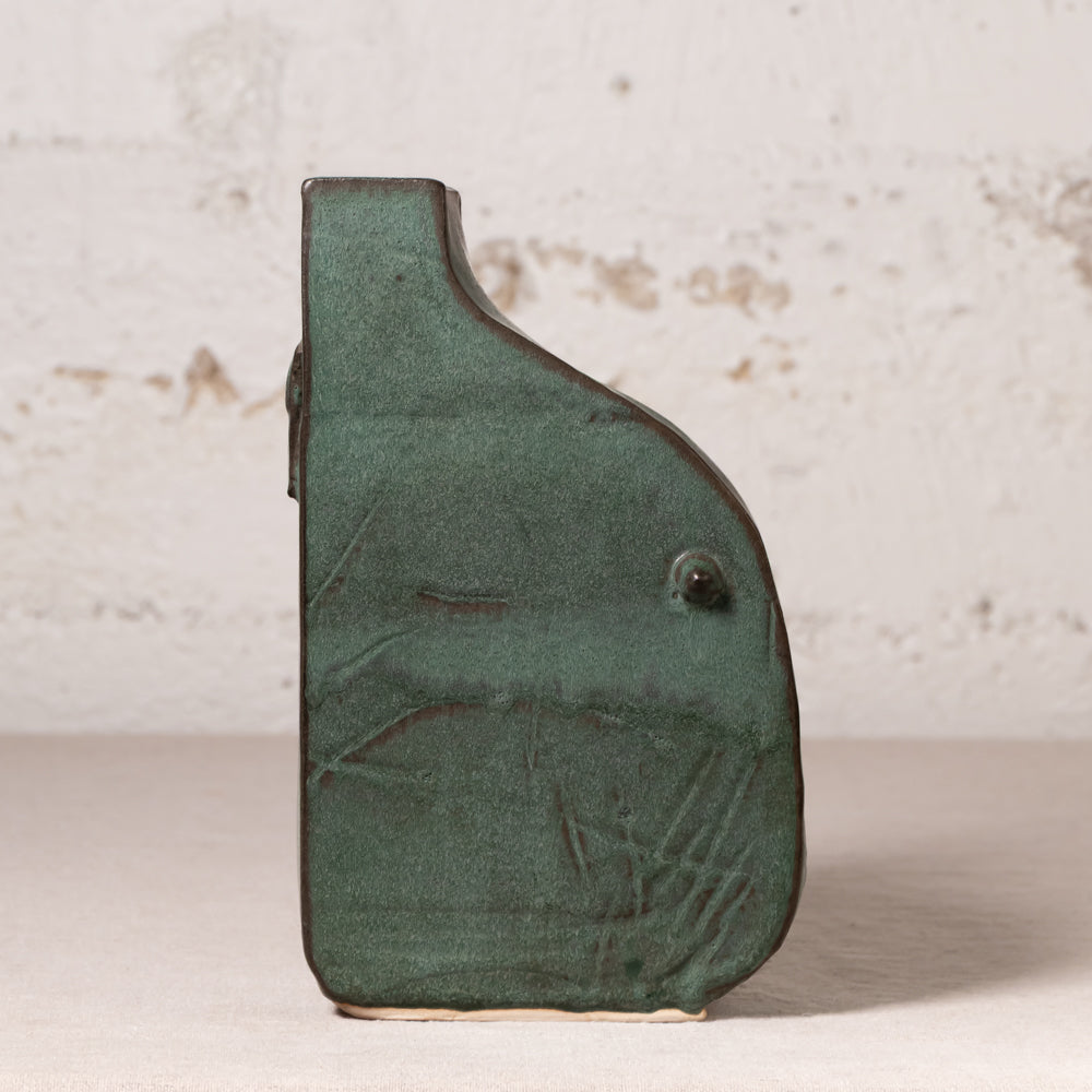 Sculptural Green Vase