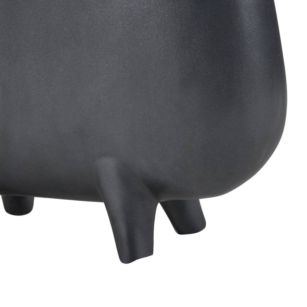 Sharpe Matte Black Triangular Ceramic Decorative Vase close up of legs 