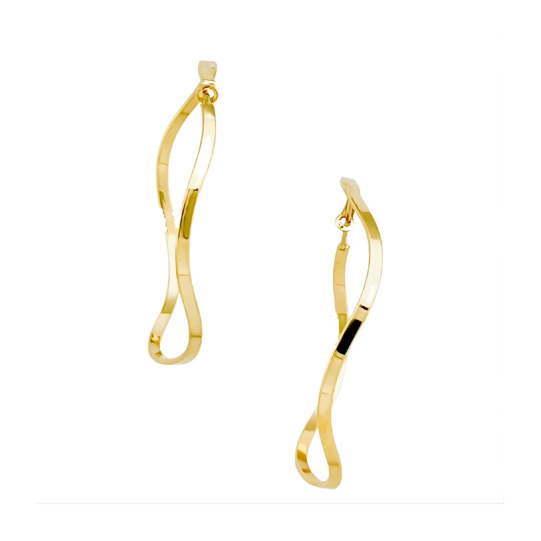 Gold Wavy Hoops