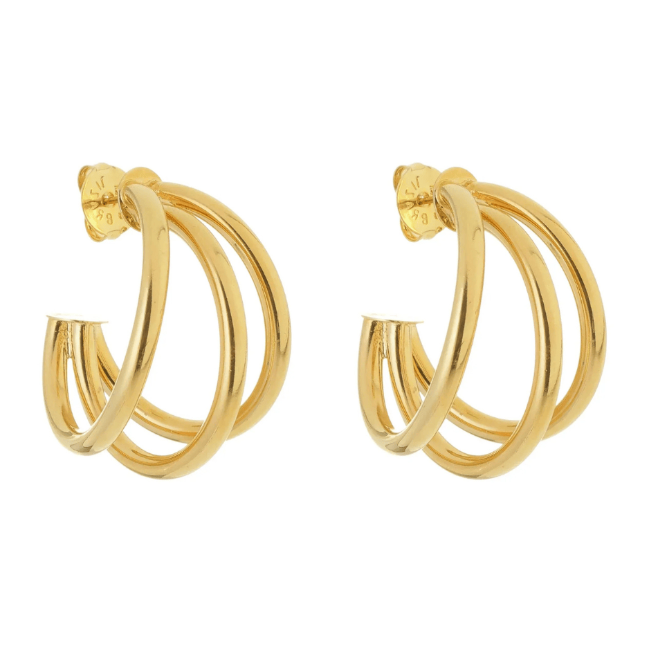 Gold Triple Hoop Earrings