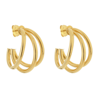 Gold Triple Hoop Earrings