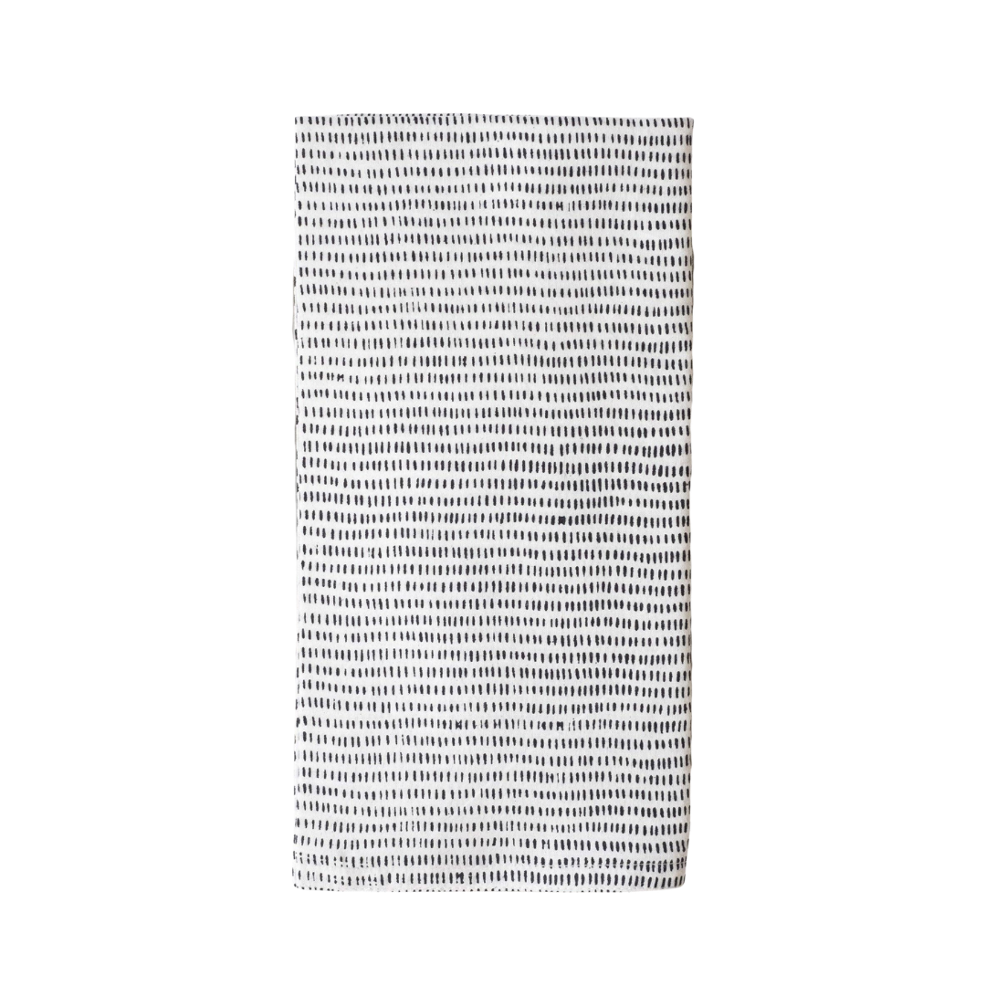Alice Stripes Black Block Printed Napkins (Set of 4)