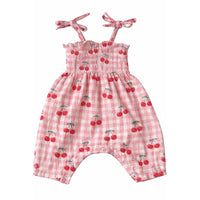 Gingham Cherries Muslin Jumpsuit