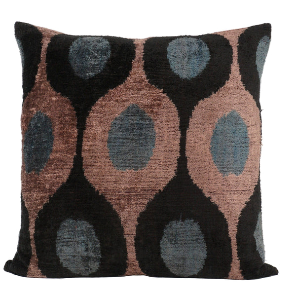 Silk Ikat Velvet Pillow, Modern Nomad Home