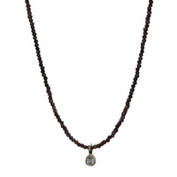 Smoky Burgundy Bezel Necklace