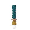  Stacks – Tomato Candlestick Holder green/tan/mustard with no candle 