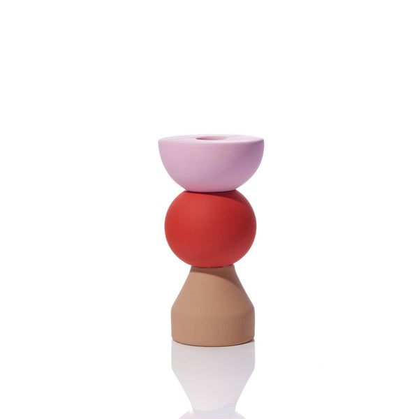  Stacks – Tomato Candlestick Holder in pink/red/tan product photo 