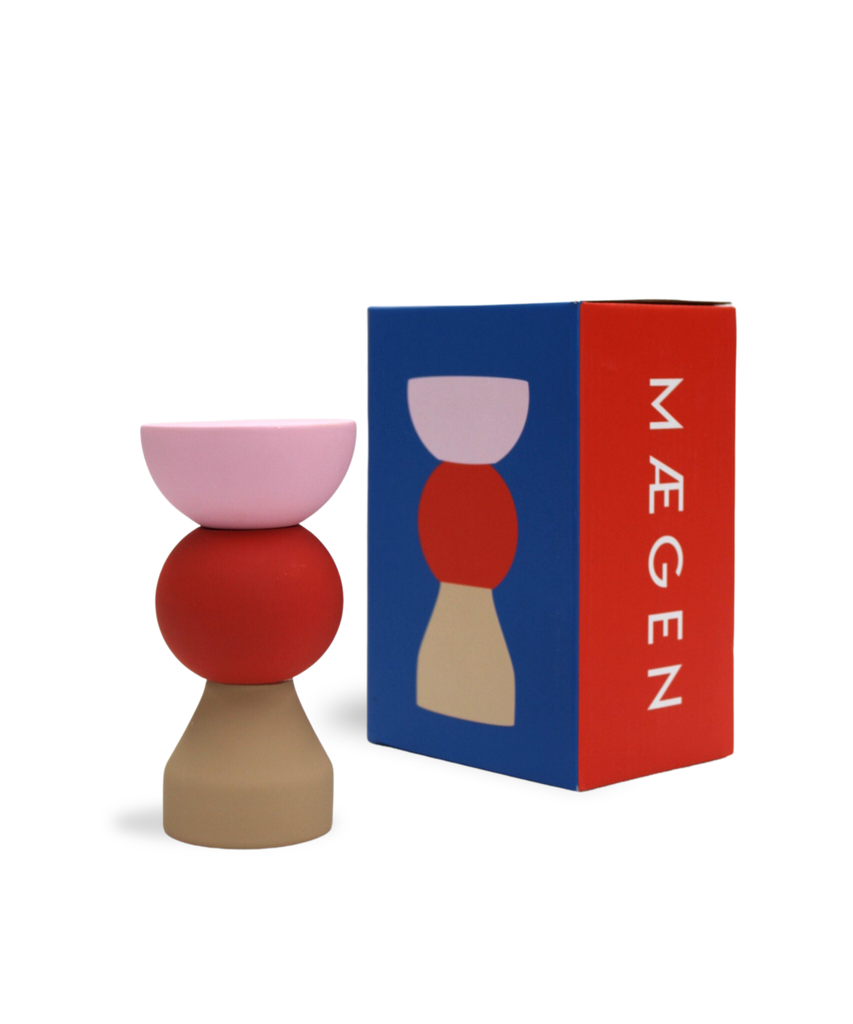  Stacks – Tomato Candlestick Holder in pink/red/tan product photo 