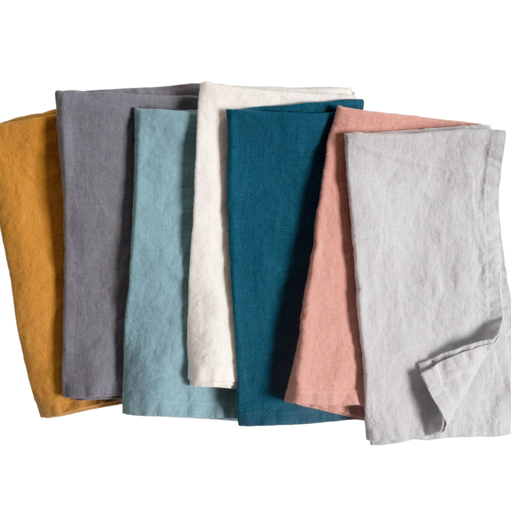 Verona 100%  Stone Washed Linen Napkins-Set Of 4, 20" x 20" KAF Home Modern Nomad Home decor store Denver CO Colorado