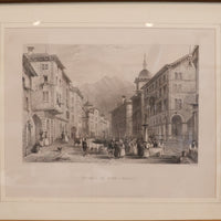 Street in Sion. - Valais. Framed Print