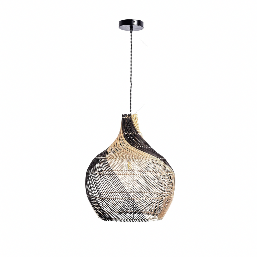  Two-Tone Rattan Pendant Light product photo 