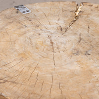 Vintage African Patched Wood Stool Round