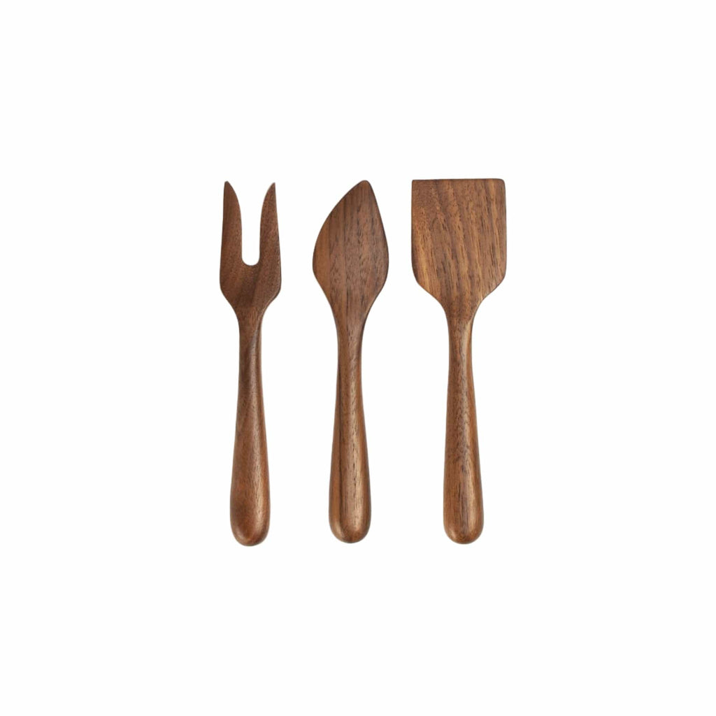6.5" Walnut Wood Cheese Set - Handmade Serving Utensils JBrody & Co. USA Modern Nomad Home decor store Denver CO Colorado