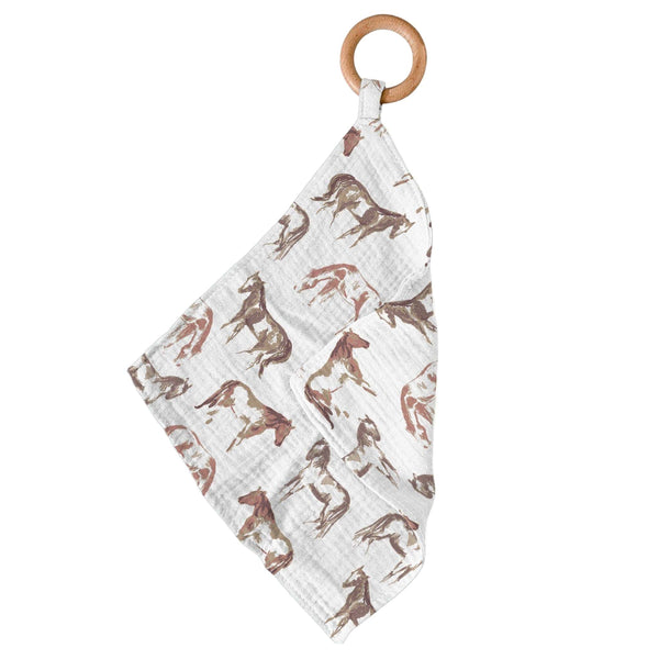 Wild Horses Bamboo Blankie Teether Newcastle Classics Modern Nomad Home decor store Denver CO Colorado