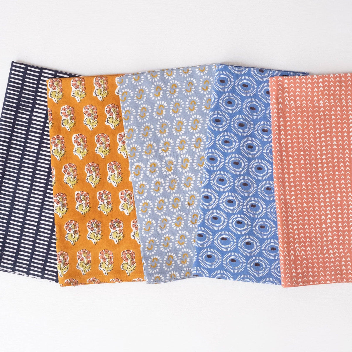 Tangier Indigo Block Printed Napkins - set of 4