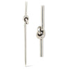 Silver knot cocktail pick on a white background