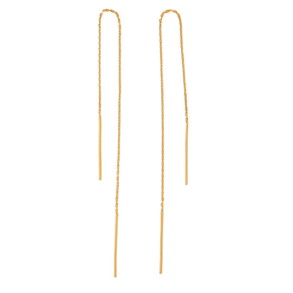 Gold chain earrings
