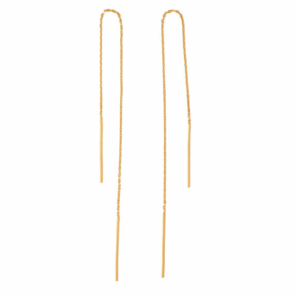 Gold chain earrings