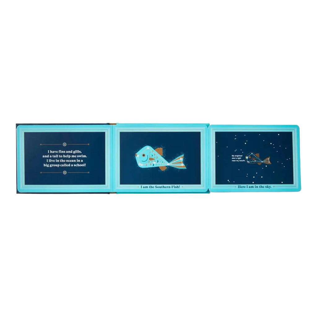 Children's book with illustrations of fish and text on a light blue cover