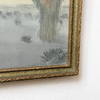 Framed artwork with a textured gold border on a white background
