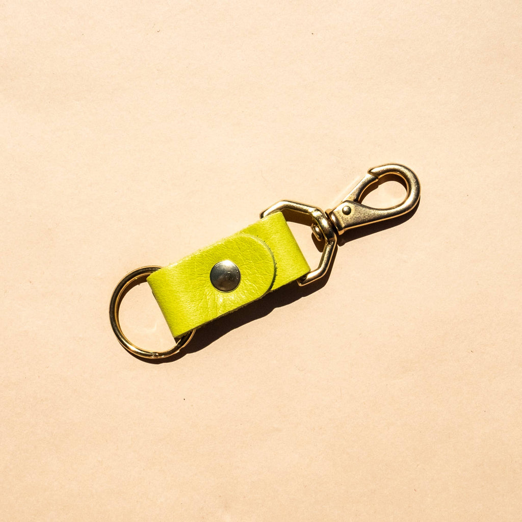Keychain - Chartreuse Leather Primecut Modern Nomad Home decor store Denver CO Colorado
