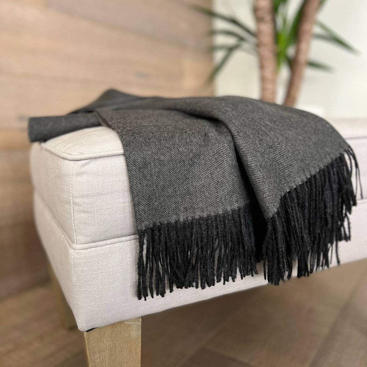 Baby Alpaca Throw Blanket (Carbon)