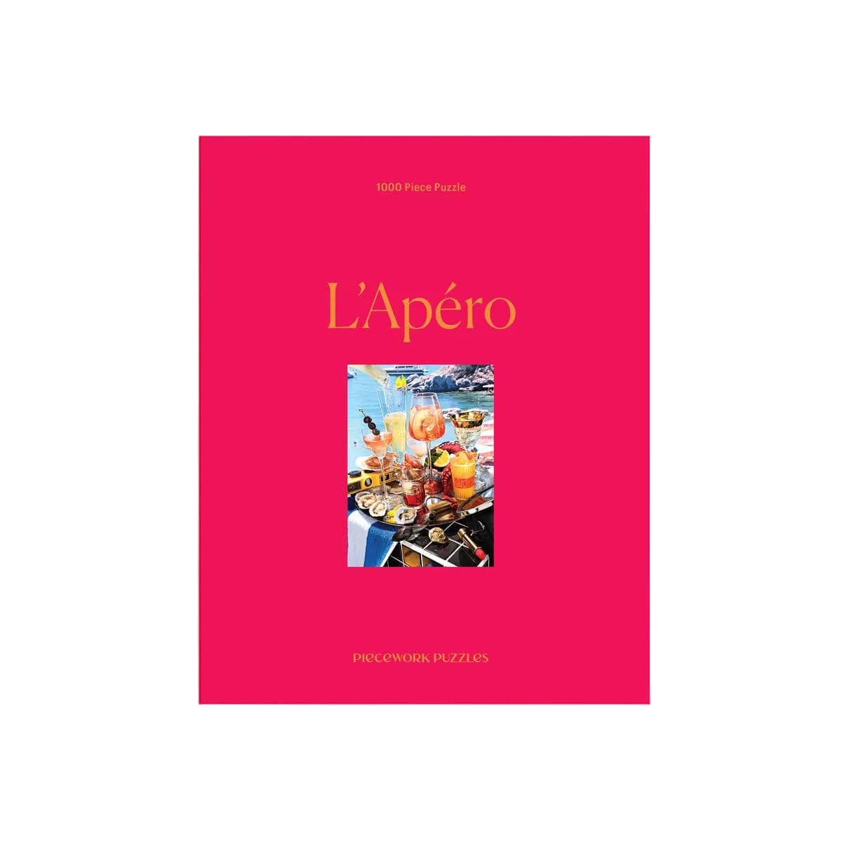 Book cover of 'L'Apéro' with a pink background and image of a party scene.