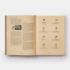 Open book with text and illustrations on a white background
