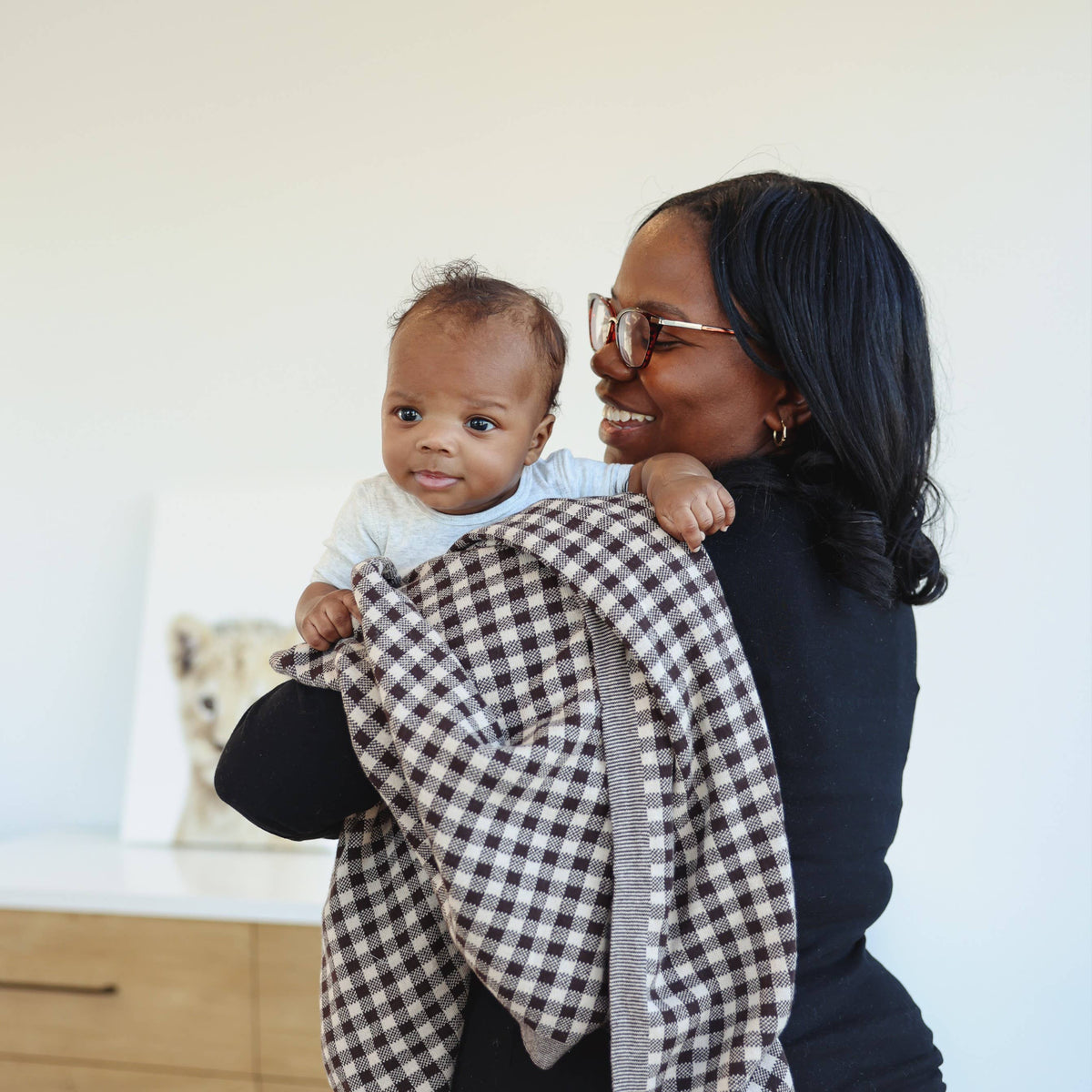 Luxury Cotton Baby Blanket - Plaid